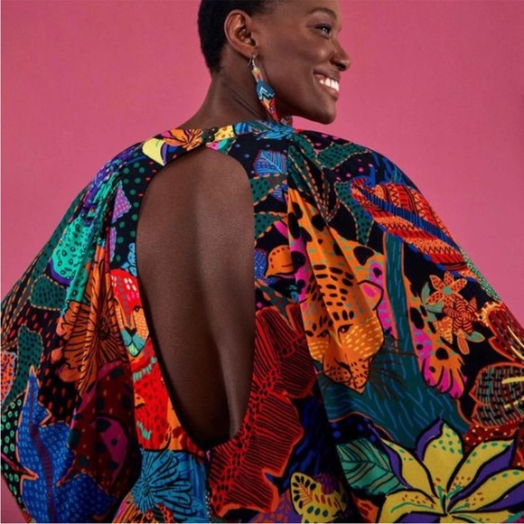 FARM Rio Black Cool Leopards Maxi Dress Large NWT - Picture 2 of 16